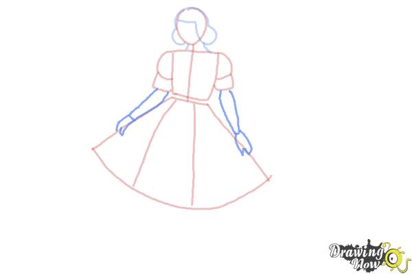 How to Draw a Girl In a Dress Easy - Step 5 How to Draw a Girl In a Dress Easy - Step 5