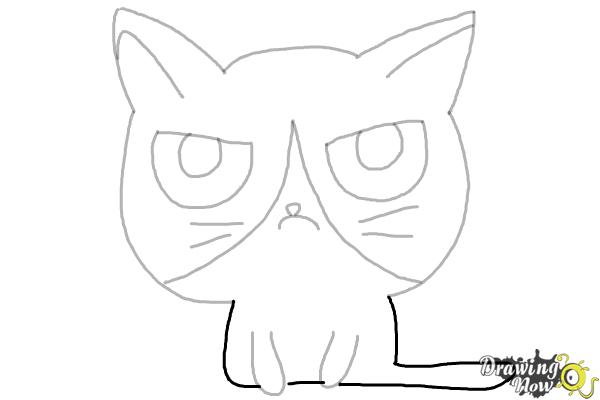How to Draw a Grumpy Cat - Step 9 How to Draw a Grumpy Cat - Step 9