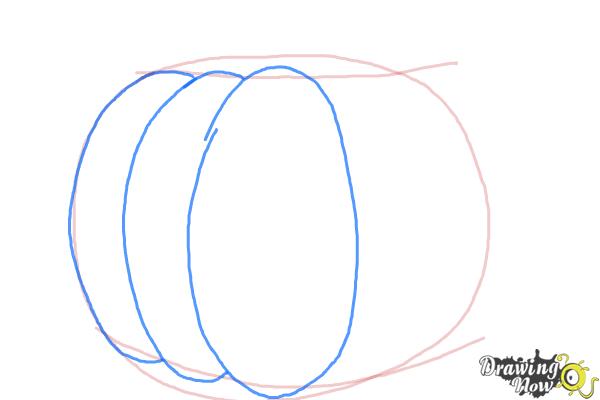 How to Draw a Halloween Pumpkin - Step 3 How to Draw a Halloween Pumpkin - Step 3