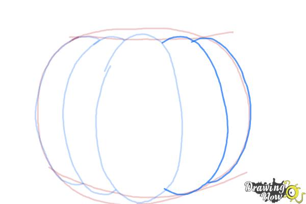 How to Draw a Halloween Pumpkin - Step 4 How to Draw a Halloween Pumpkin - Step 4