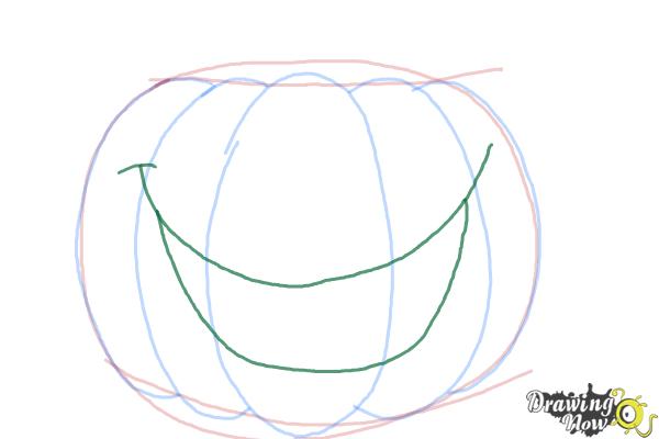 How to Draw a Halloween Pumpkin - Step 5 How to Draw a Halloween Pumpkin - Step 5