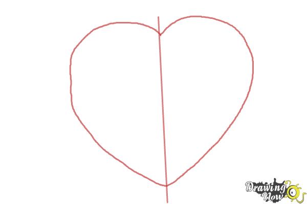 How to Draw a Heart With a Bow - Step 1 How to Draw a Heart With a Bow - Step 1