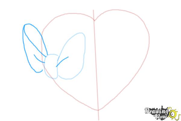 How to Draw a Heart With a Bow - Step 3 How to Draw a Heart With a Bow - Step 3