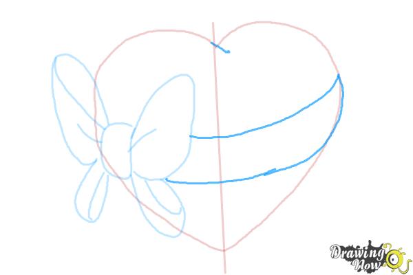 How to Draw a Heart With a Bow - Step 5 How to Draw a Heart With a Bow - Step 5