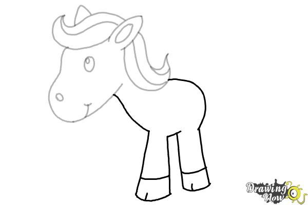 How to Draw a Horse for Kids (9 easy steps) - Step 6 How to Draw a Horse for Kids (9 easy steps) - Step 6