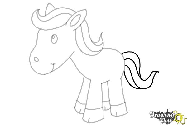 How to Draw a Horse for Kids (9 easy steps) - Step 8 How to Draw a Horse for Kids (9 easy steps) - Step 8
