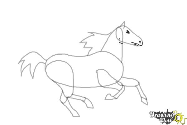 How to Draw a Horse Running - Step 7 How to Draw a Horse Running - Step 7