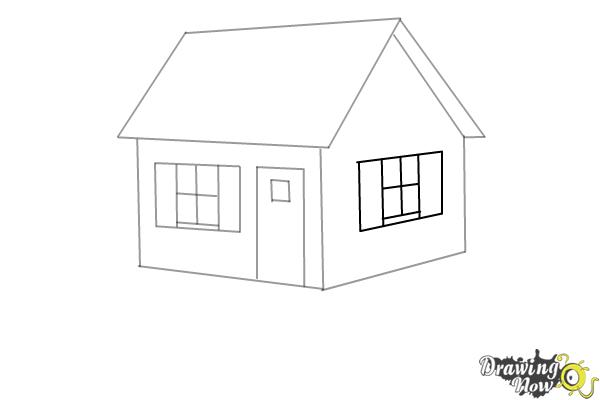 How to Draw a House Step by Step - Step 6 How to Draw a House Step by Step - Step 6