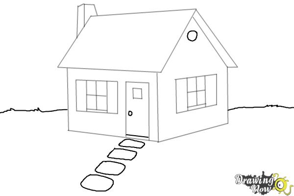 How to Draw a House Step by Step - Step 8 How to Draw a House Step by Step - Step 8