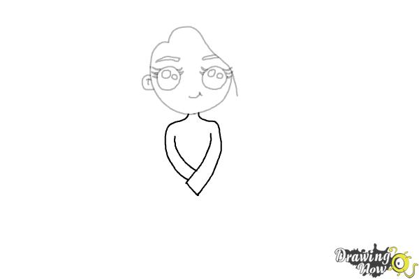 How to Draw a Kawaii Girl - Step 6 How to Draw a Kawaii Girl - Step 6