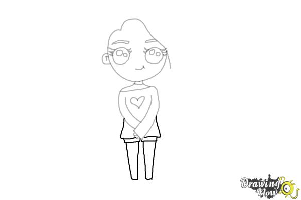 How to Draw a Kawaii Girl - Step 8 How to Draw a Kawaii Girl - Step 8