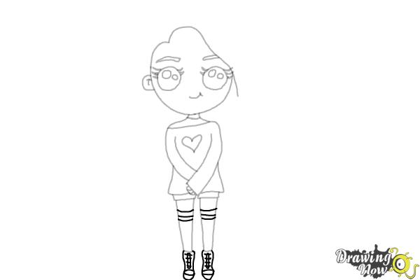 How to Draw a Kawaii Girl - Step 9 How to Draw a Kawaii Girl - Step 9