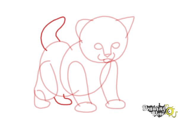How to Draw a Kitten Step by Step - Step 7 How to Draw a Kitten Step by Step - Step 7