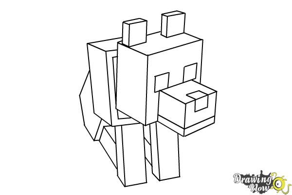 How to Draw a Minecraft Wolf - Step 10 How to Draw a Minecraft Wolf - Step 10