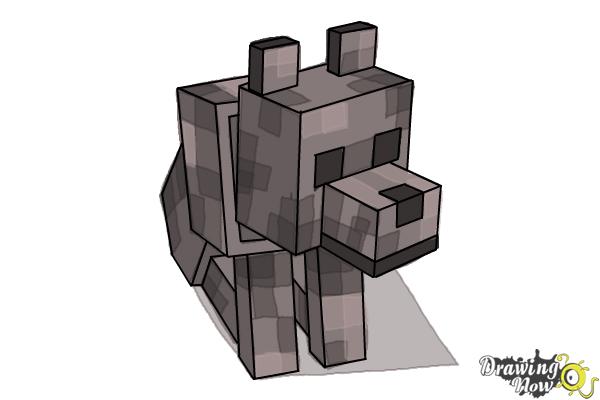 How to Draw a Minecraft Wolf - Step 11 How to Draw a Minecraft Wolf - Step 11
