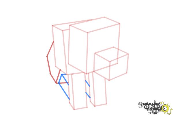 How to Draw a Minecraft Wolf - Step 7 How to Draw a Minecraft Wolf - Step 7