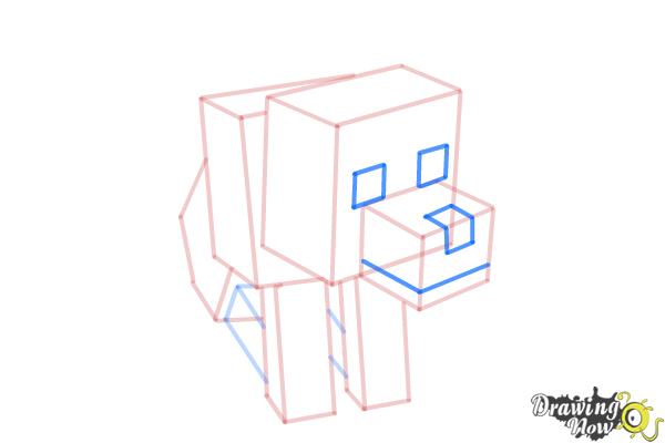 How to Draw a Minecraft Wolf - Step 8 How to Draw a Minecraft Wolf - Step 8