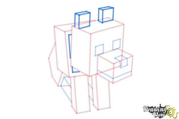 How to Draw a Minecraft Wolf - Step 9 How to Draw a Minecraft Wolf - Step 9