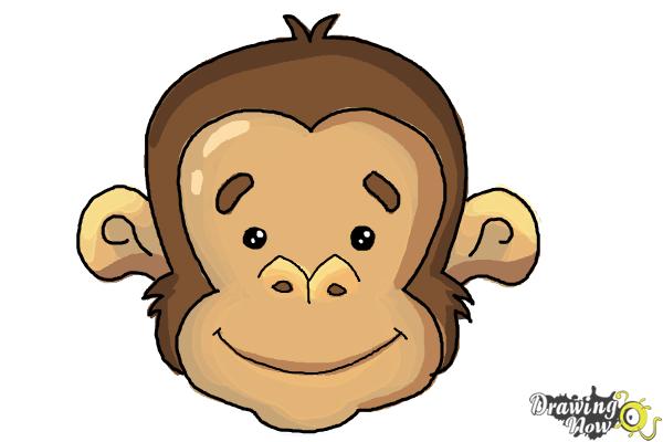 How to Draw a Monkey Face - Step 9