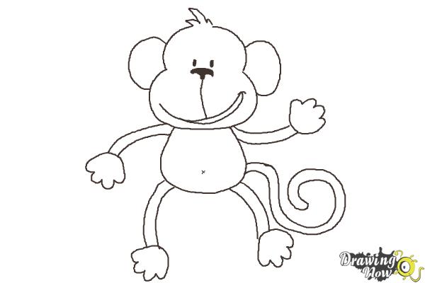 How to Draw a Monkey Step by Step - Step 10 How to Draw a Monkey Step by Step - Step 10