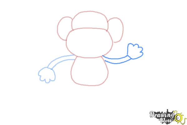 How to Draw a Monkey Step by Step - Step 4 How to Draw a Monkey Step by Step - Step 4