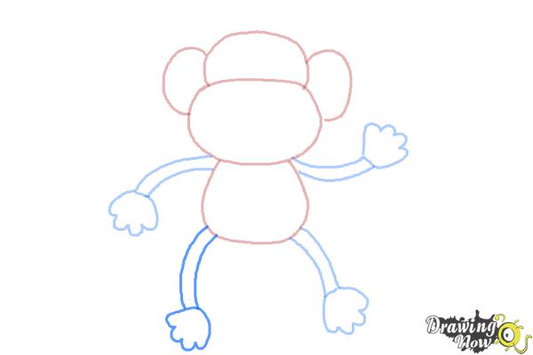 How to Draw a Monkey Step by Step - Step 6 How to Draw a Monkey Step by Step - Step 6