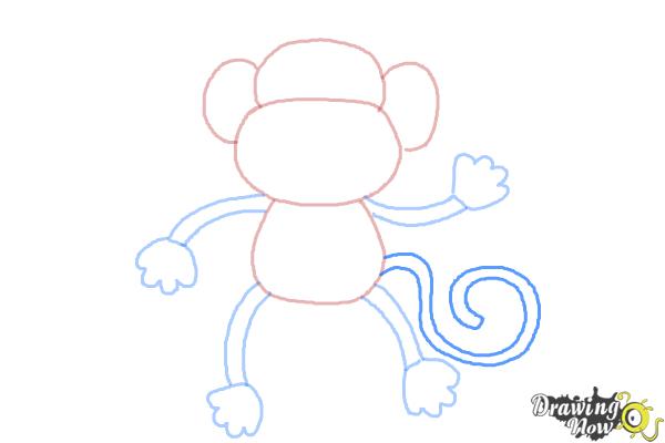 How to Draw a Monkey Step by Step - Step 7 How to Draw a Monkey Step by Step - Step 7