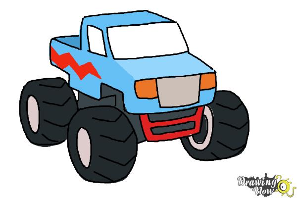 How to Draw a Monster Truck Step by Step - Step 13 How to Draw a Monster Truck Step by Step - Step 13