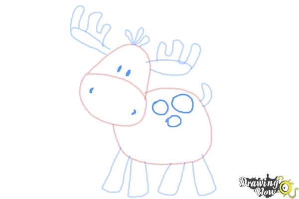 How to Draw a Moose For Kids - Step 7 How to Draw a Moose For Kids - Step 7