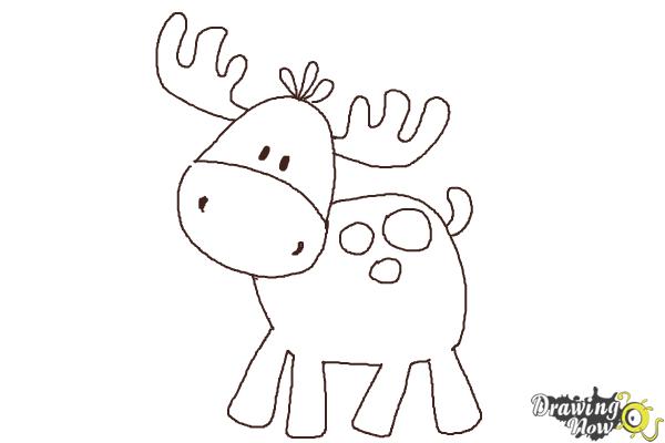 How to Draw a Moose For Kids - Step 8 How to Draw a Moose For Kids - Step 8