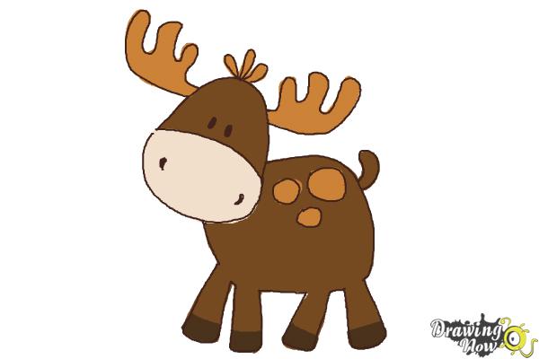 How to Draw a Moose For Kids - Step 9 How to Draw a Moose For Kids - Step 9