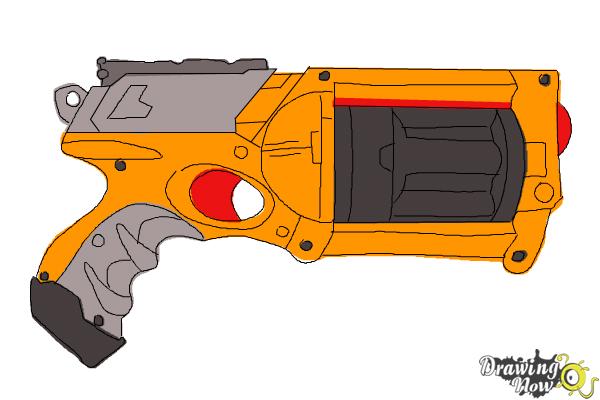 How to Draw a Nerf Gun - Step 11 How to Draw a Nerf Gun - Step 11