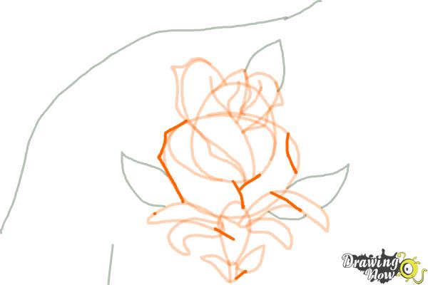 How to Draw a Rose Tattoo - Step 11