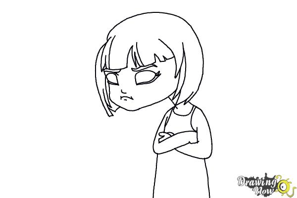 How to Draw a Sad Girl - Step 9 How to Draw a Sad Girl - Step 9