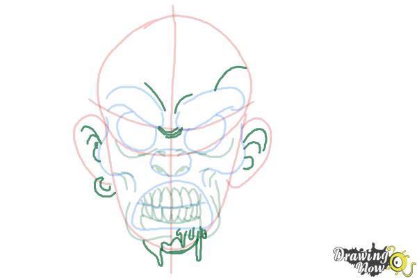 How to Draw a Scary Face - Step 7 How to Draw a Scary Face - Step 7