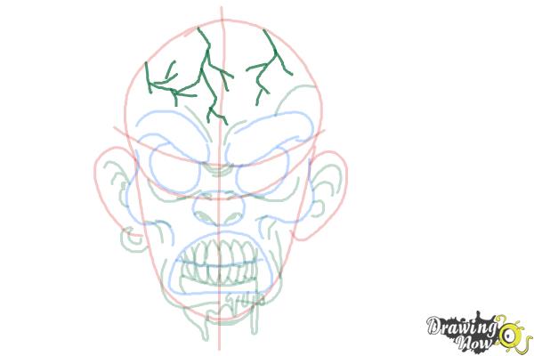 How to Draw a Scary Face - Step 8 How to Draw a Scary Face - Step 8