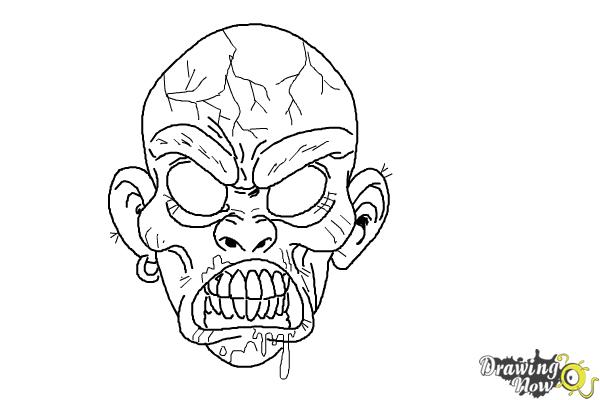 How to Draw a Scary Face - Step 9 How to Draw a Scary Face - Step 9