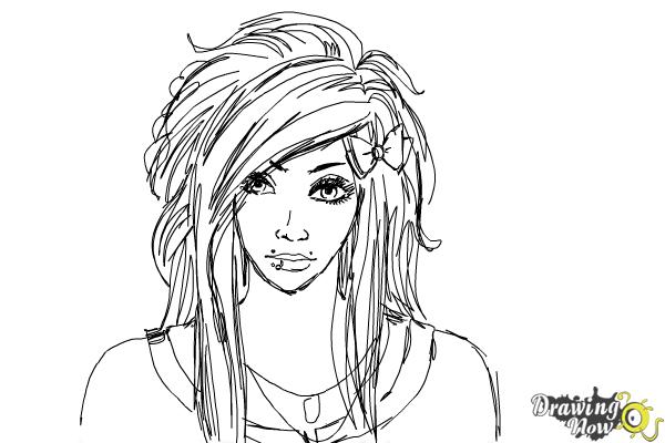How to Draw a Scene Girl - Step 10 How to Draw a Scene Girl - Step 10