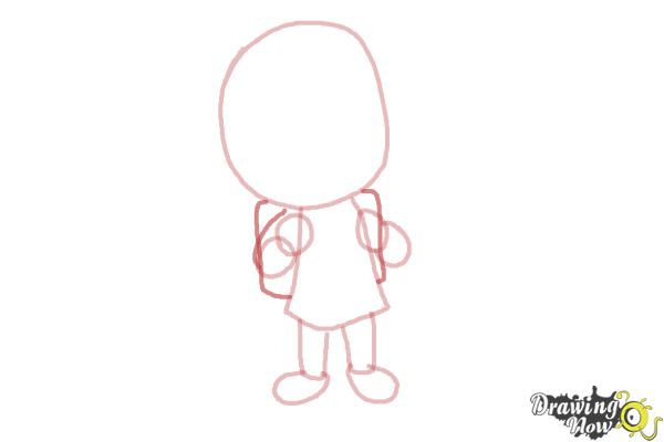 How to Draw a School Girl - Step 4 How to Draw a School Girl - Step 4