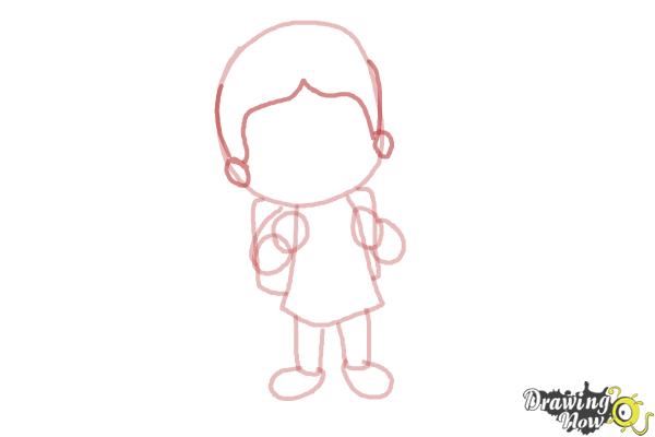 How to Draw a School Girl - Step 5 How to Draw a School Girl - Step 5