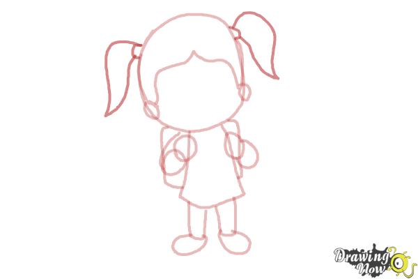 How to Draw a School Girl - Step 6 How to Draw a School Girl - Step 6