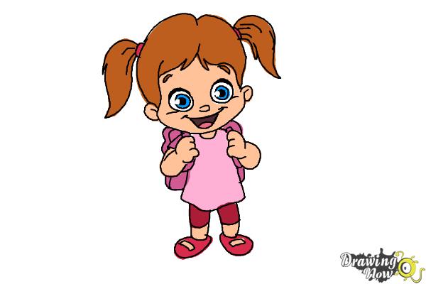 How to Draw a School Girl - Step 9 How to Draw a School Girl - Step 9