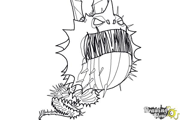 How to Draw a Screaming Death Dragon from How to Train Your Dragon - Step 11 How to Draw a Screaming Death Dragon from How to Train Your Dragon - Step 11