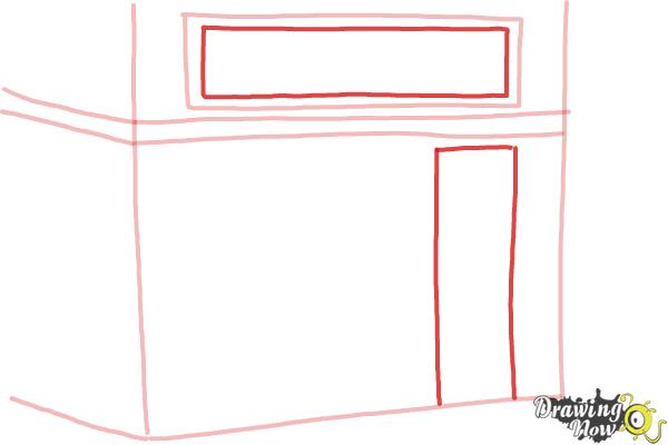 How to Draw a Simple Cake Shop - Step 5 How to Draw a Simple Cake Shop - Step 5