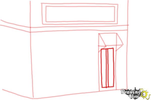How to Draw a Simple Cake Shop - Step 7 How to Draw a Simple Cake Shop - Step 7