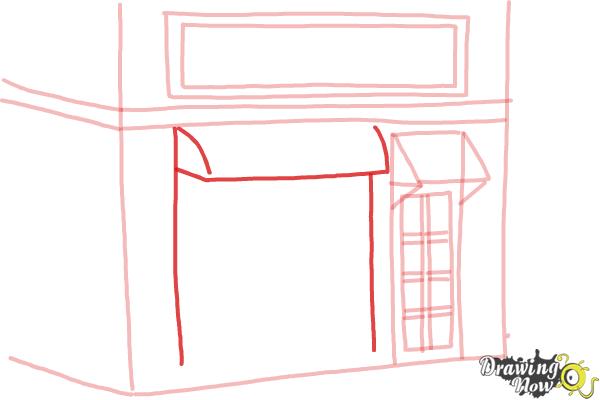 How to Draw a Simple Cake Shop - Step 9 How to Draw a Simple Cake Shop - Step 9