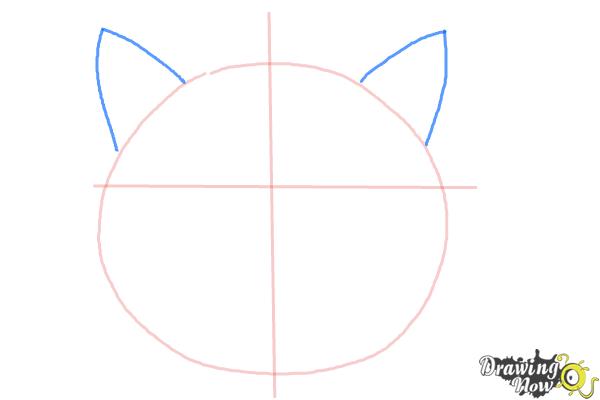 How to Draw a Simple Cat Face - Step 3 How to Draw a Simple Cat Face - Step 3