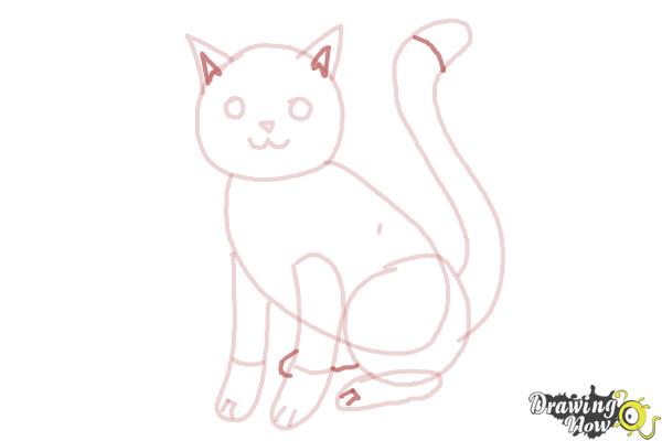 How to Draw a Simple Cat - Step 8