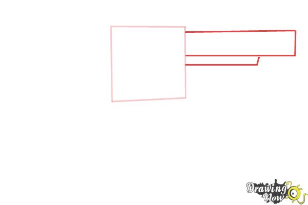 How to Draw a Simple Gun - Step 2 How to Draw a Simple Gun - Step 2