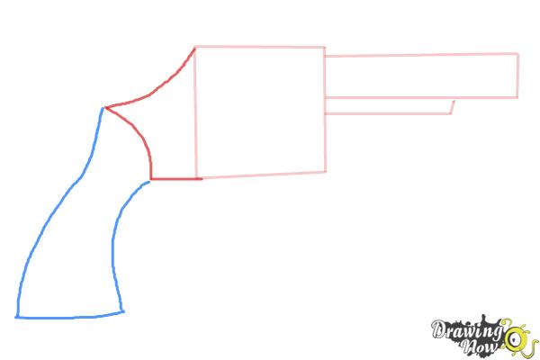 How to Draw a Simple Gun - Step 3 How to Draw a Simple Gun - Step 3